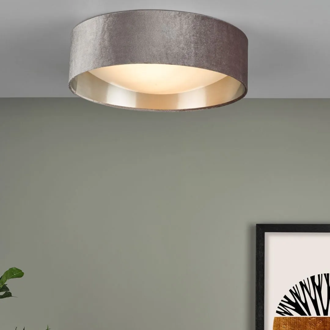 Viera Flush Ceiling Light - Mink, Silver product
