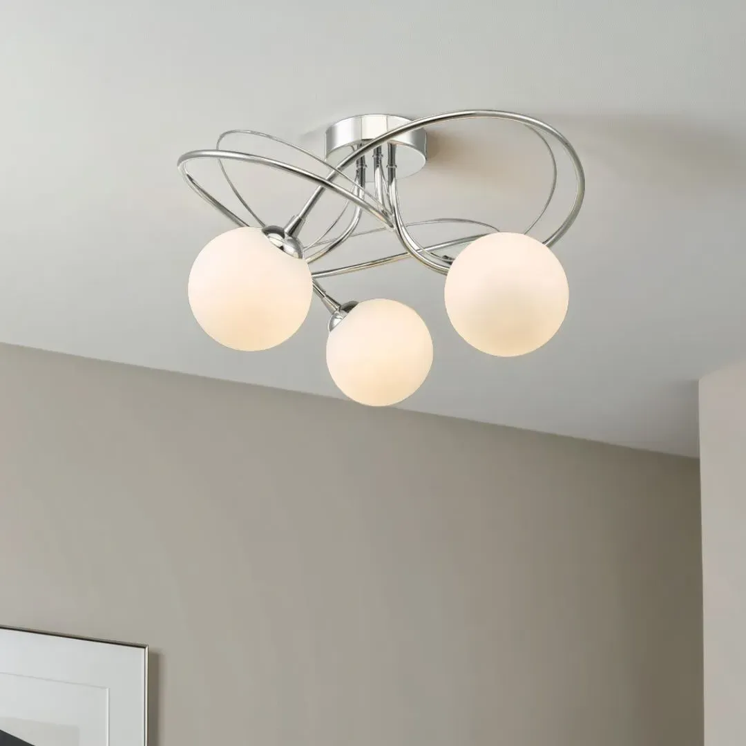 Violet 3-Light Semi-Flush Ceiling Light - Polished Chrome product