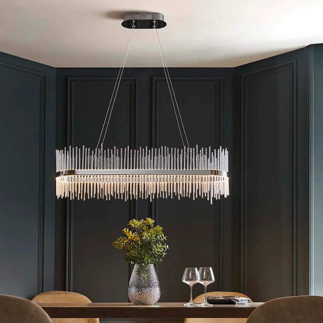 Virbrook Linear LED Pendant Ceiling Light - Chrome, Glass product