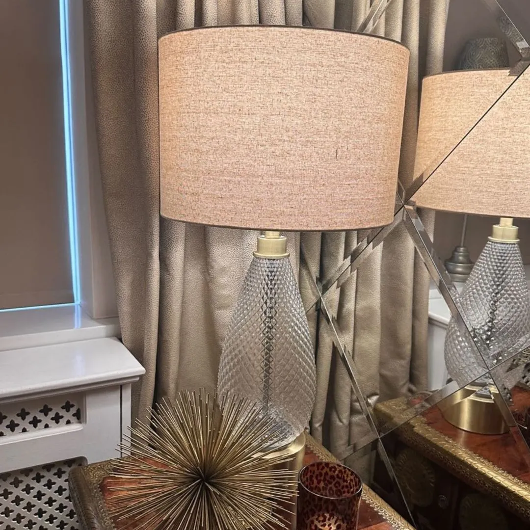 Virginia Textured Glass Table Lamp - Antique Brass product