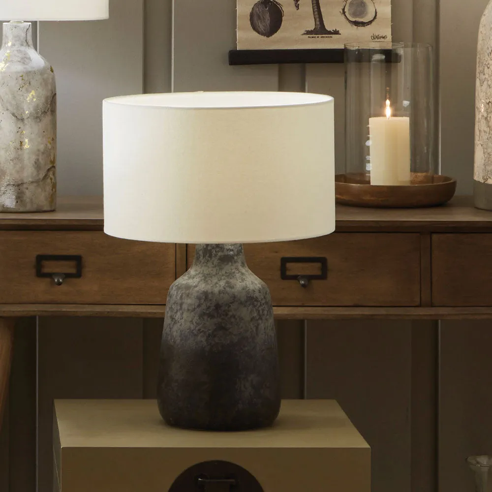 Vulcan Table Lamp with Shade - Dark Grey, Ceramic product