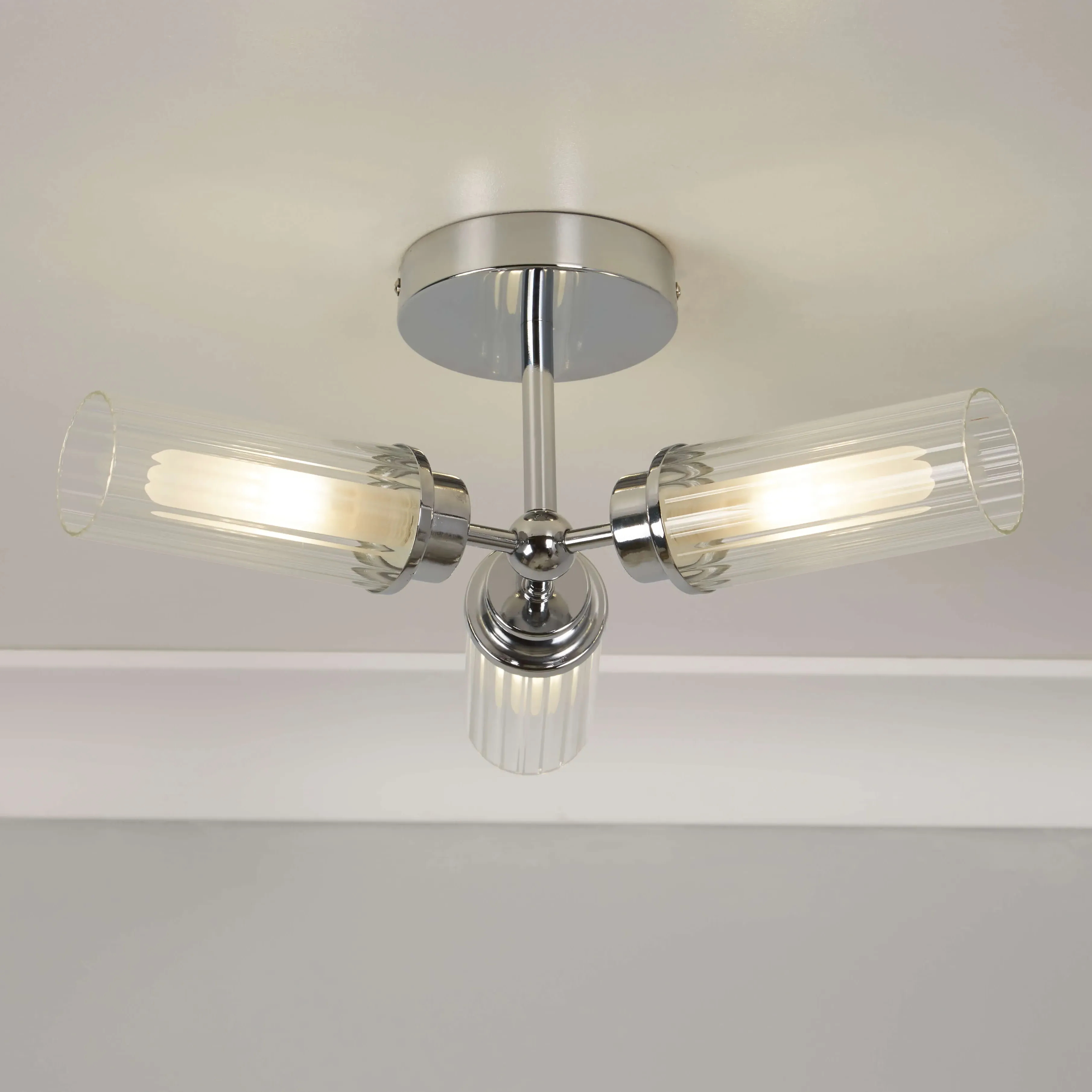 Vurton 3-Light Bathroom Ceiling Flush - Chrome product