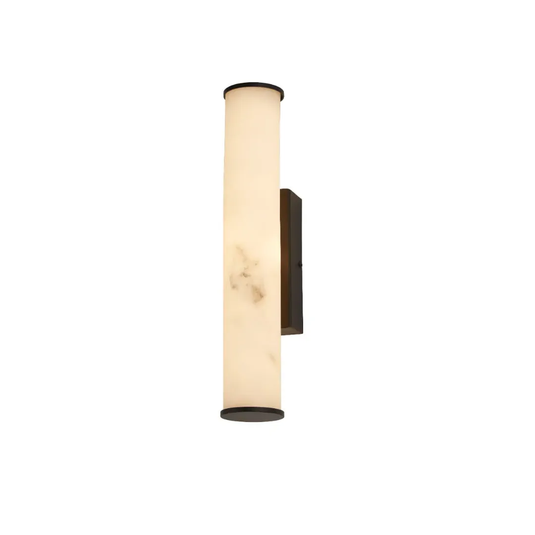 Wales Cylindrical LED Wall Light - Matte Black, Marble Resin product