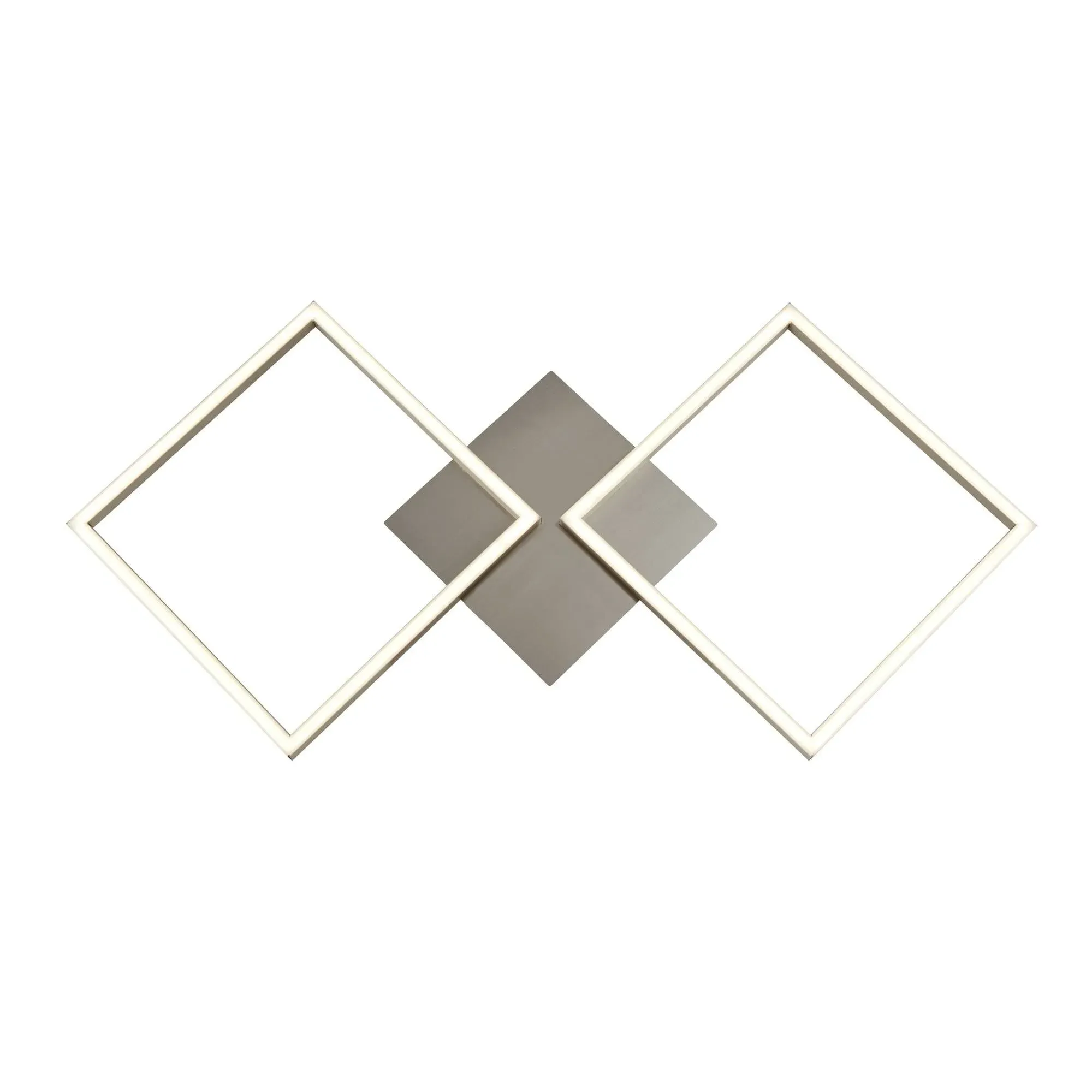 Wall Art 2-Light Square LED Wall Flush Fitting - Satin Silver product