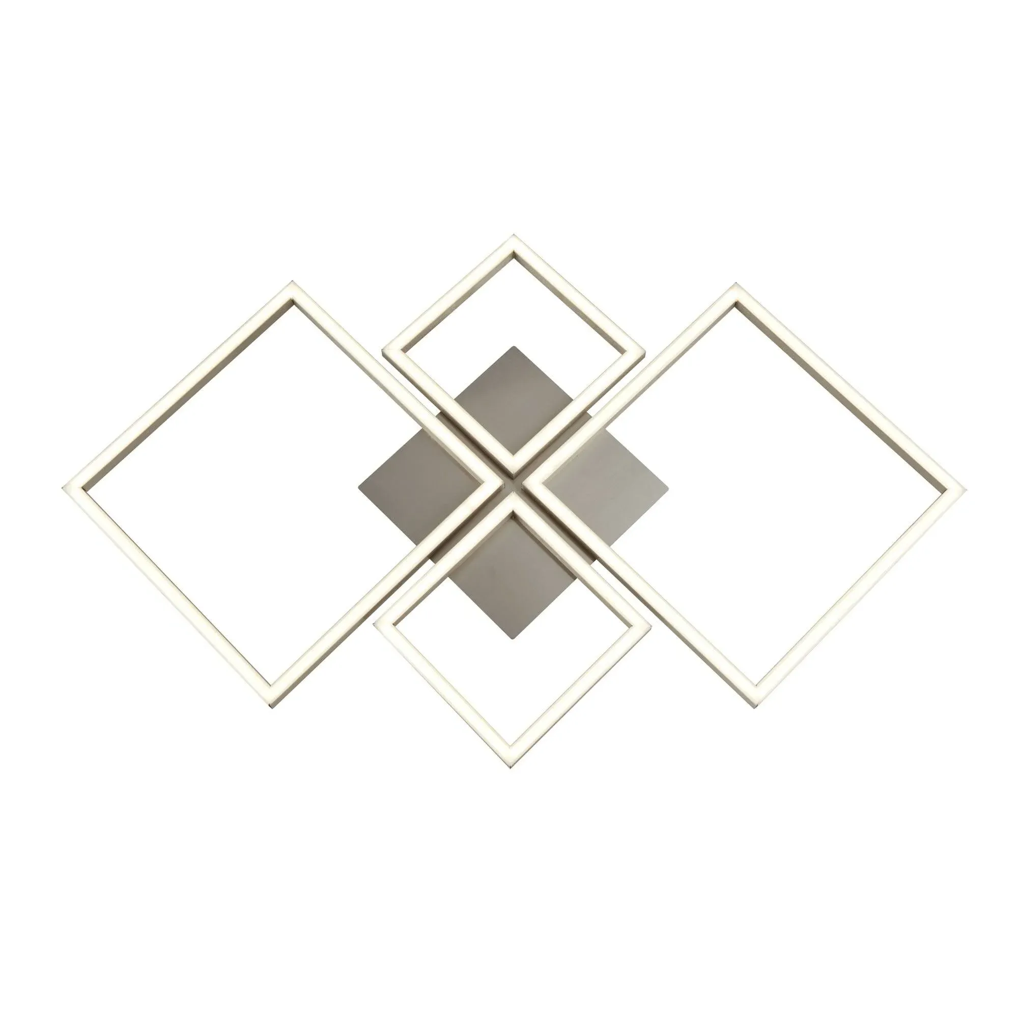 Wall Art 4-Light Square LED Flush Wall Fitting - Satin Silver product