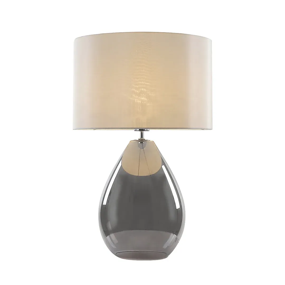 Waltham Smoked Glass Table Lamp - Chrome, Smoked Glass product