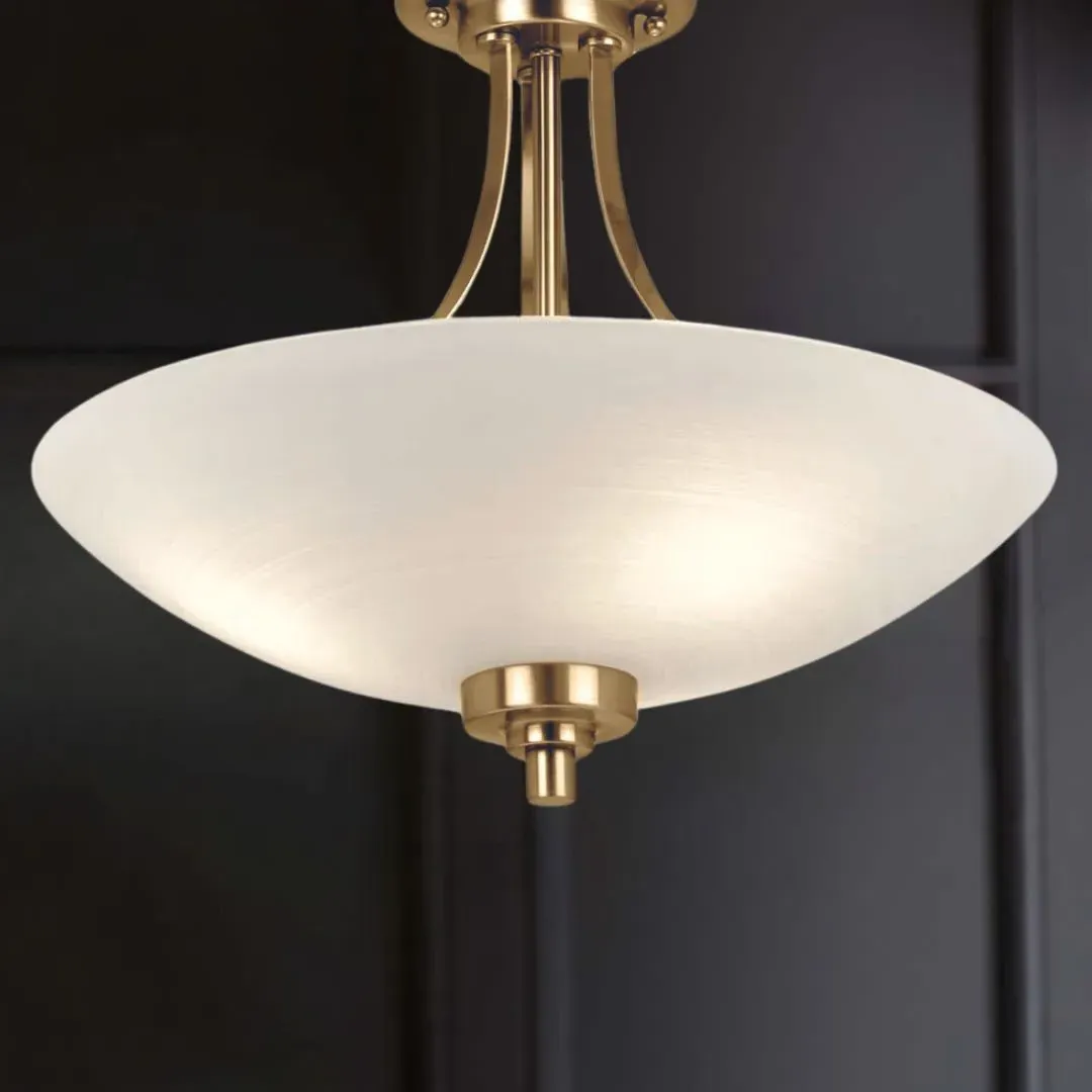 Welles Semi-Flush Ceiling Light - Antique Brass, Glass product