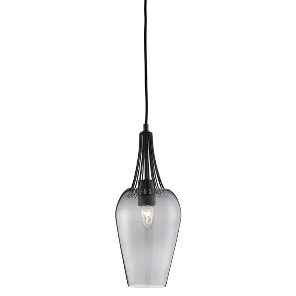 Whisk Pendant Ceiling Light - Matt Black, Smoked Glass product