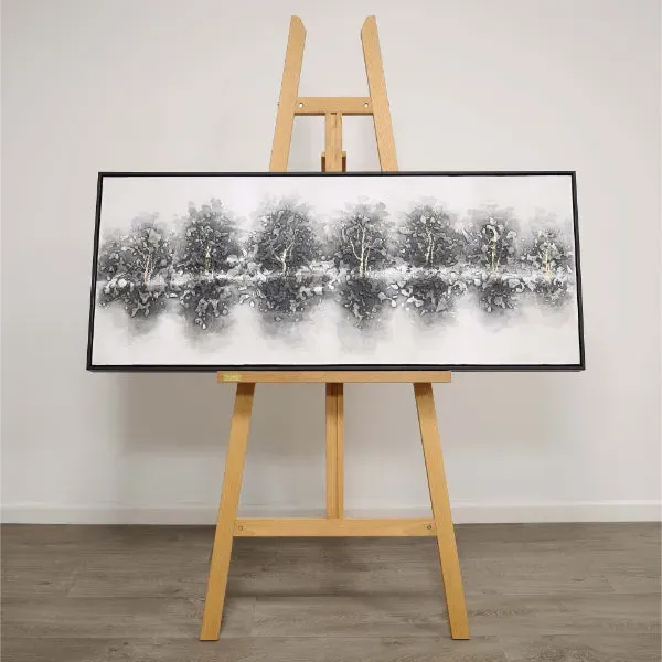 Winter Abstract Canvas with Black Frame - Monochrome product