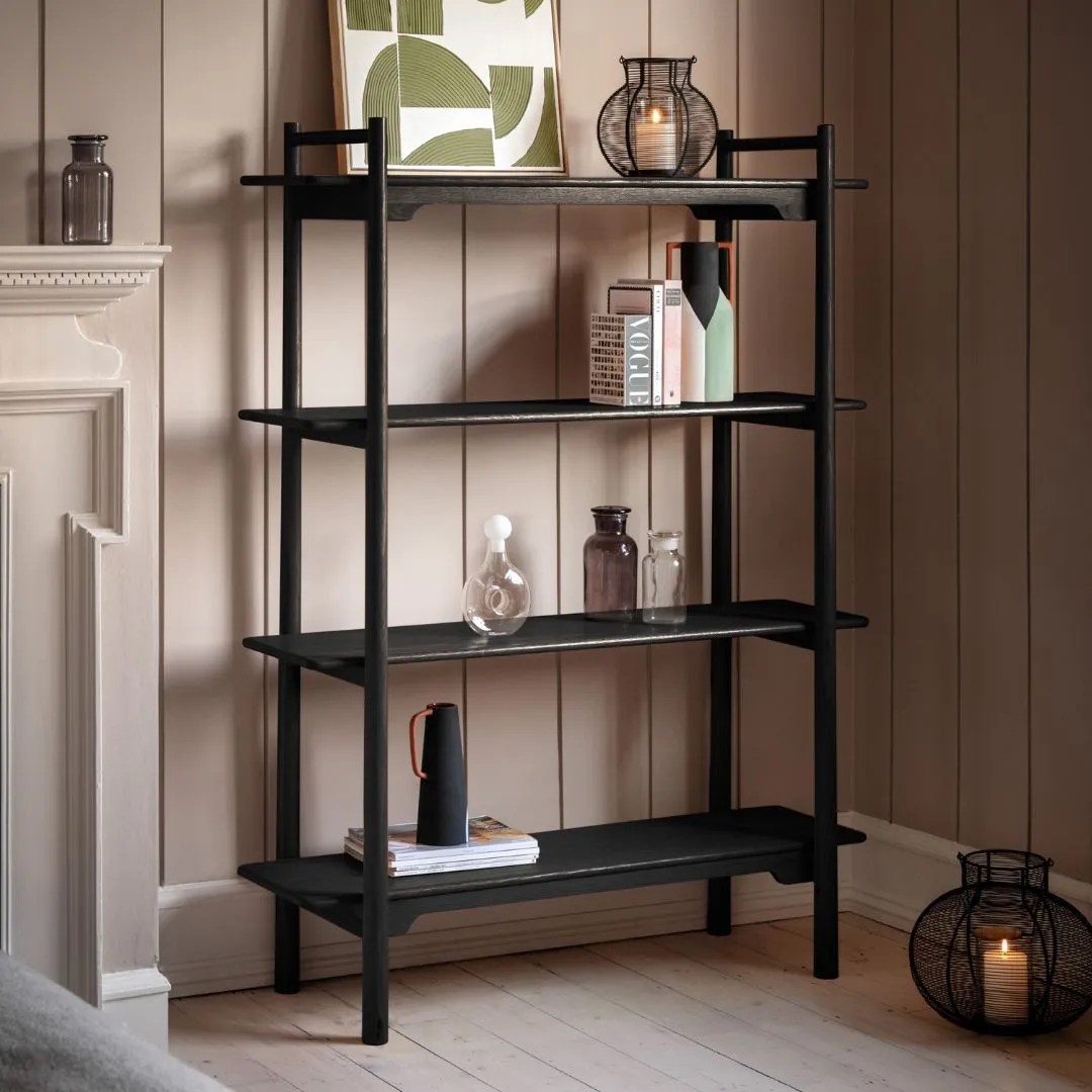 Wycombe Open Display Unit - Black, Oak Veneer product