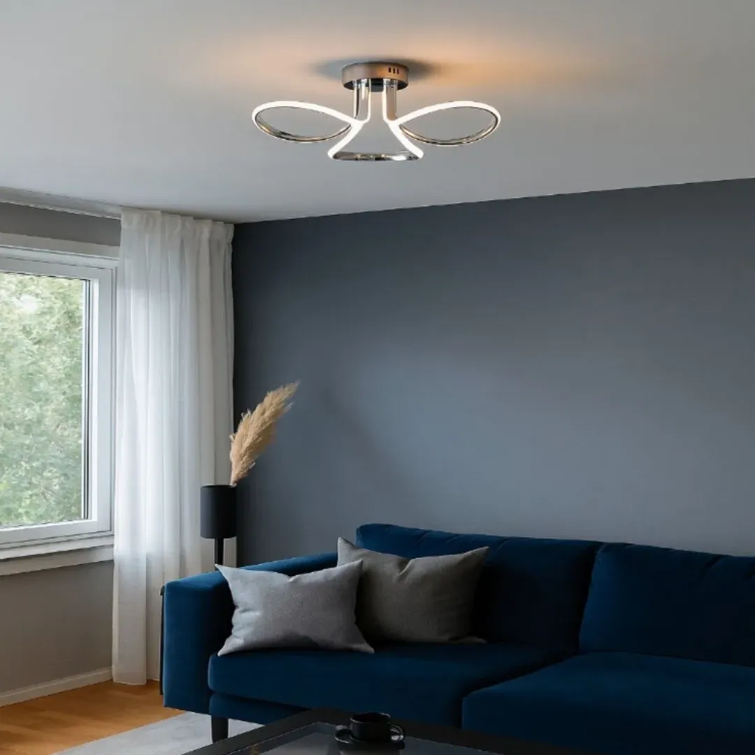 Yara 3 Light Semi Flush Ceiling Light - Chrome product