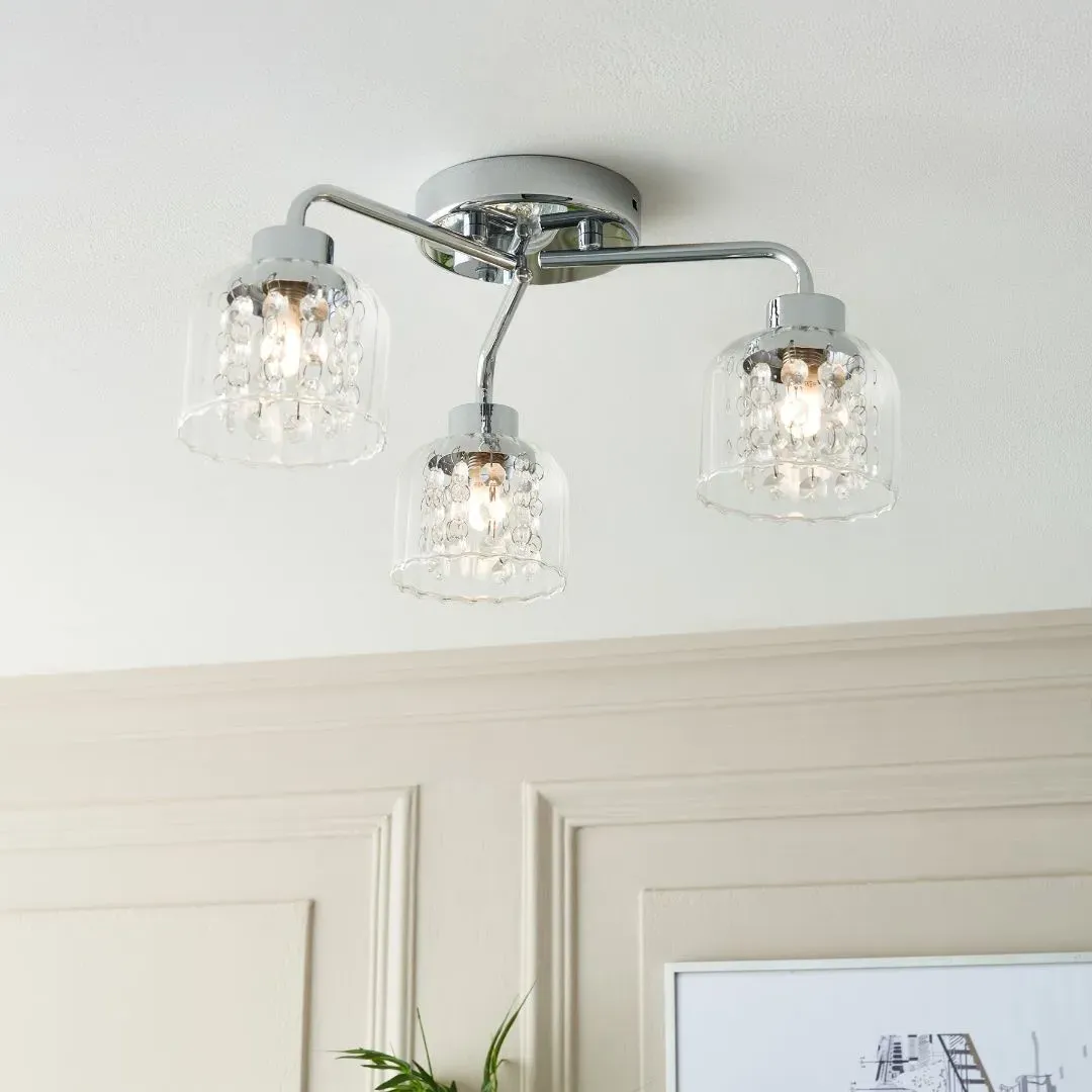 Yarrow 3-Light Semi Flush Ceiling Light - Polished Chrome product