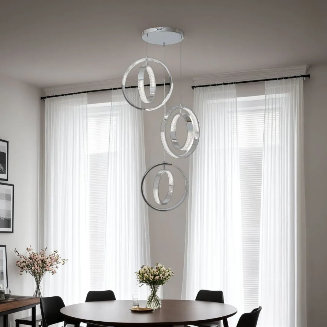 Yazia 3-Light LED Ceiling Pendant - Polished Chrome product