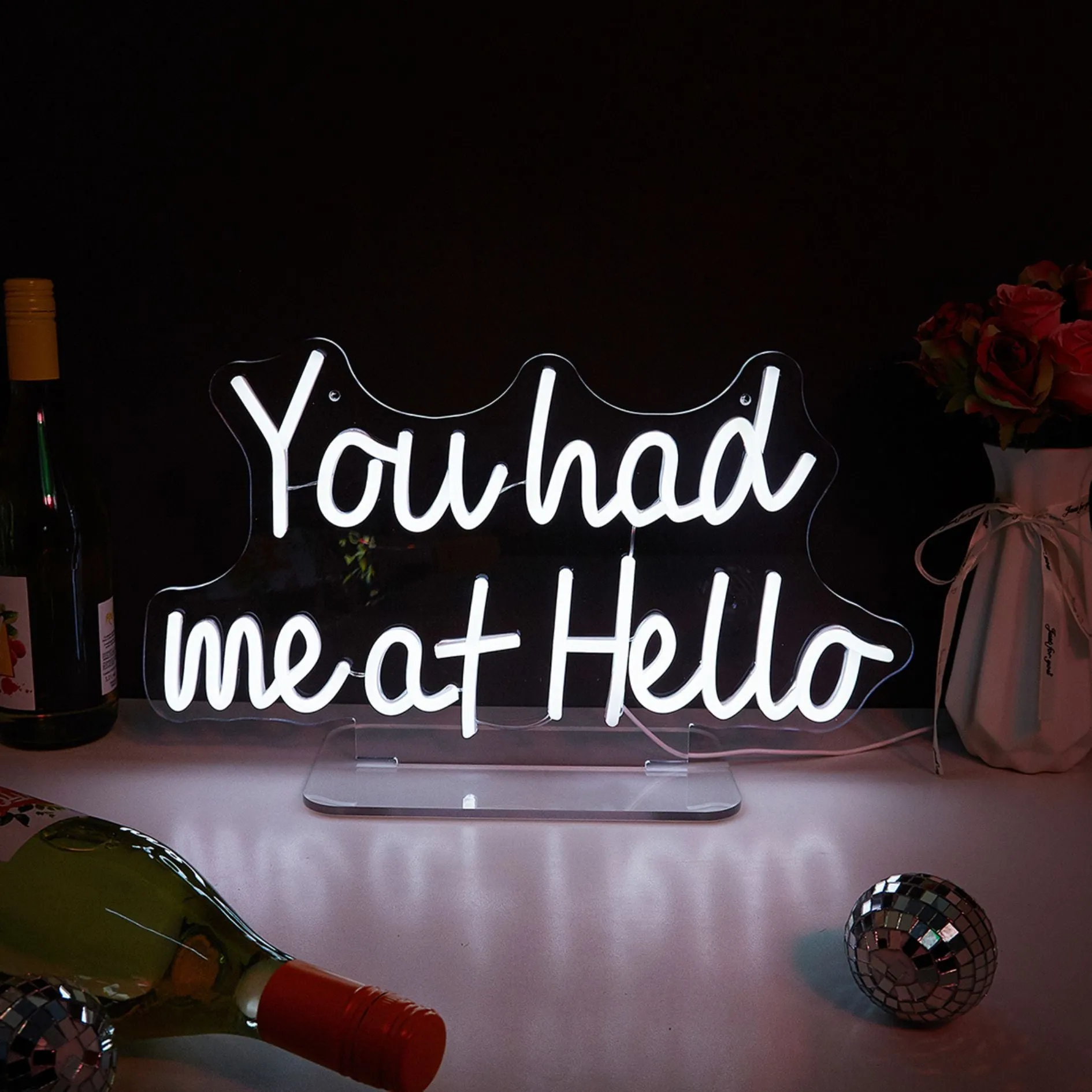 You Had Me At Hello LED Neon Sign - White product