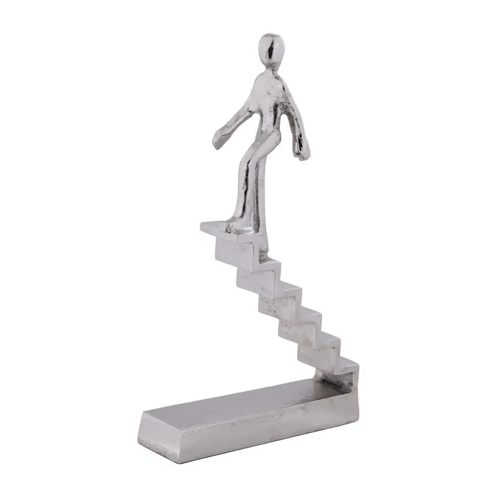 Zadiwan Stairs Abstract Sculpture - Silver, Aluminium product