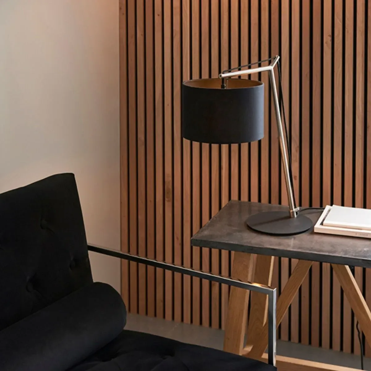 Zaira Desk Table Lamp - Nickel, Black product