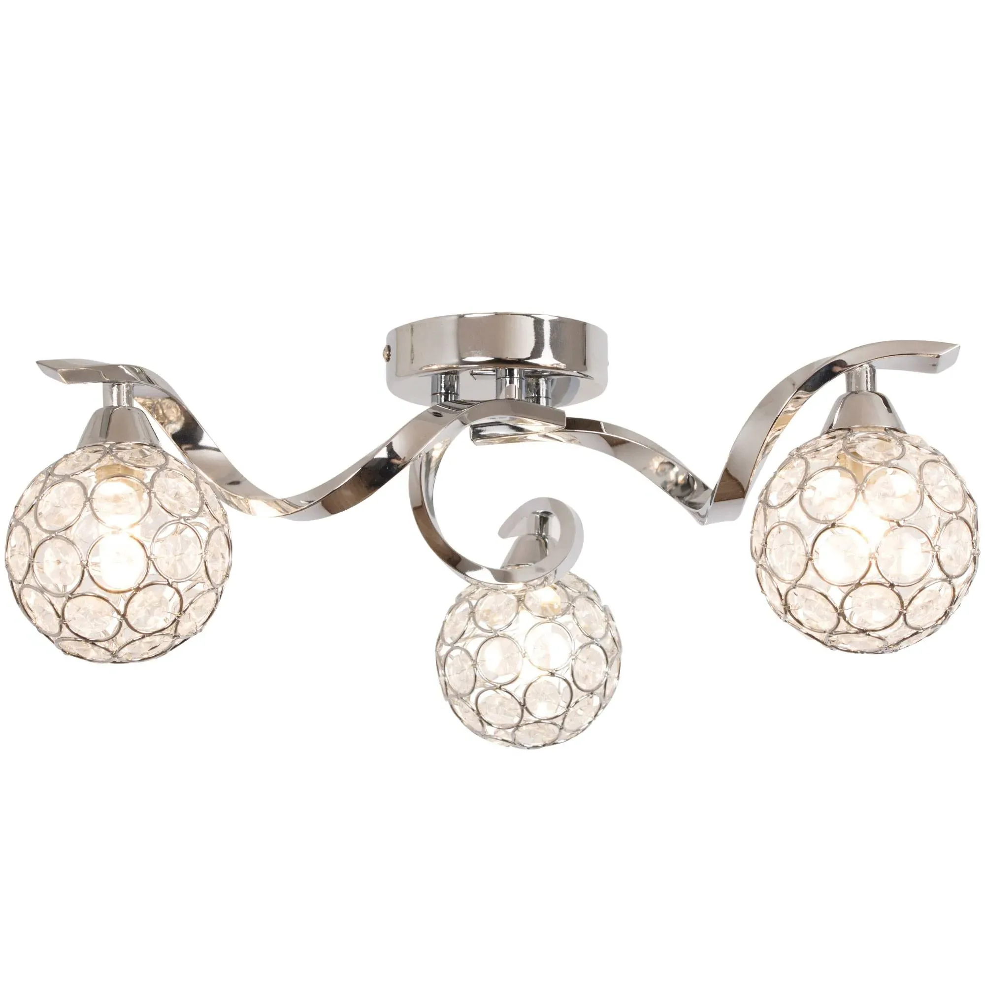 Zana 3-Light Semi Flush Ceiling Light - Chrome, Metal product