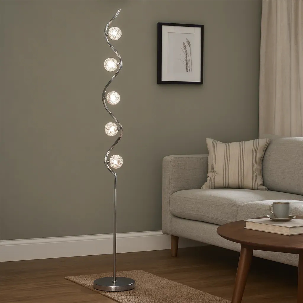 Zana Floor Lamp - Chrome, Metal product