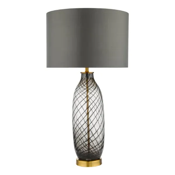 Zeya Table Lamp - Antique Brass, Smoked Glass product