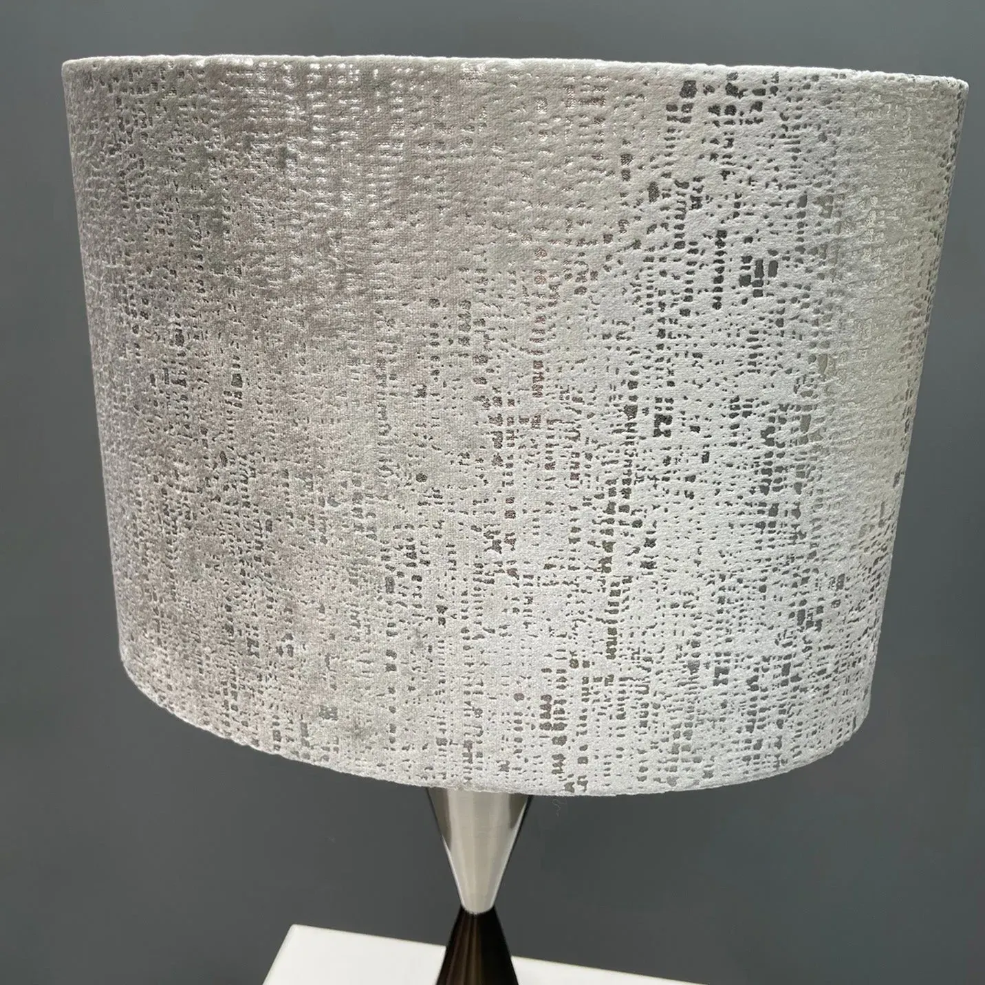 Zinc Velvet Drum Lamp Shade - Silver, 33cm product