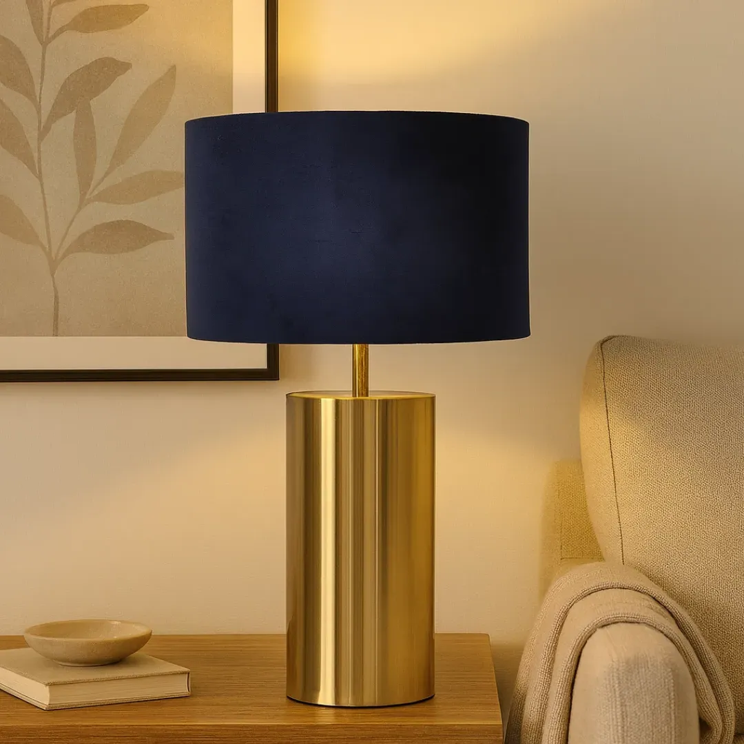 Ziva Large Touch Table Lamp - Navy, Velvet product