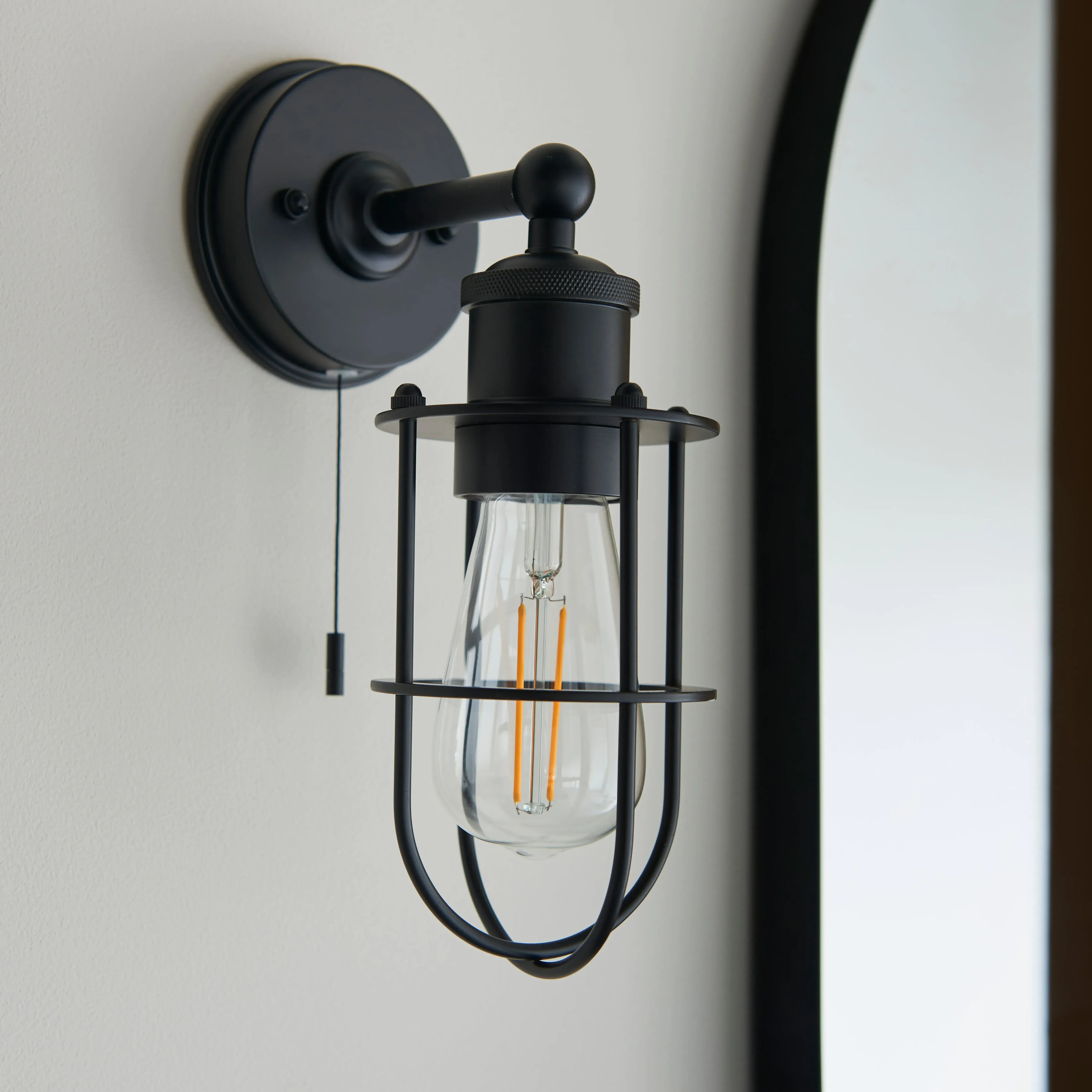 Zofia Industrial Wall Light - Matte Black, Steel product
