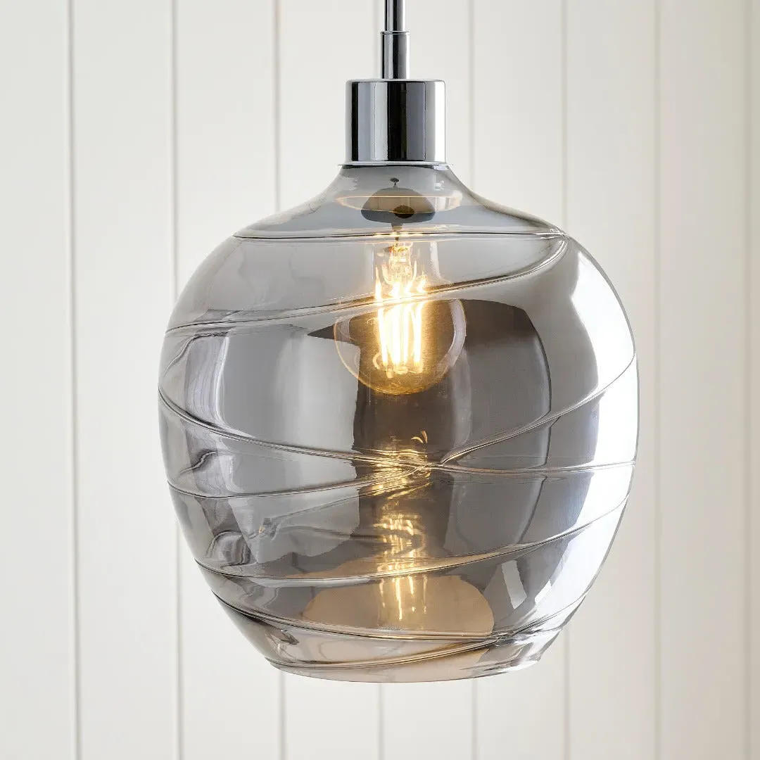 Zula Single Pendant Light Dimmable - Smokey Grey, Glass product