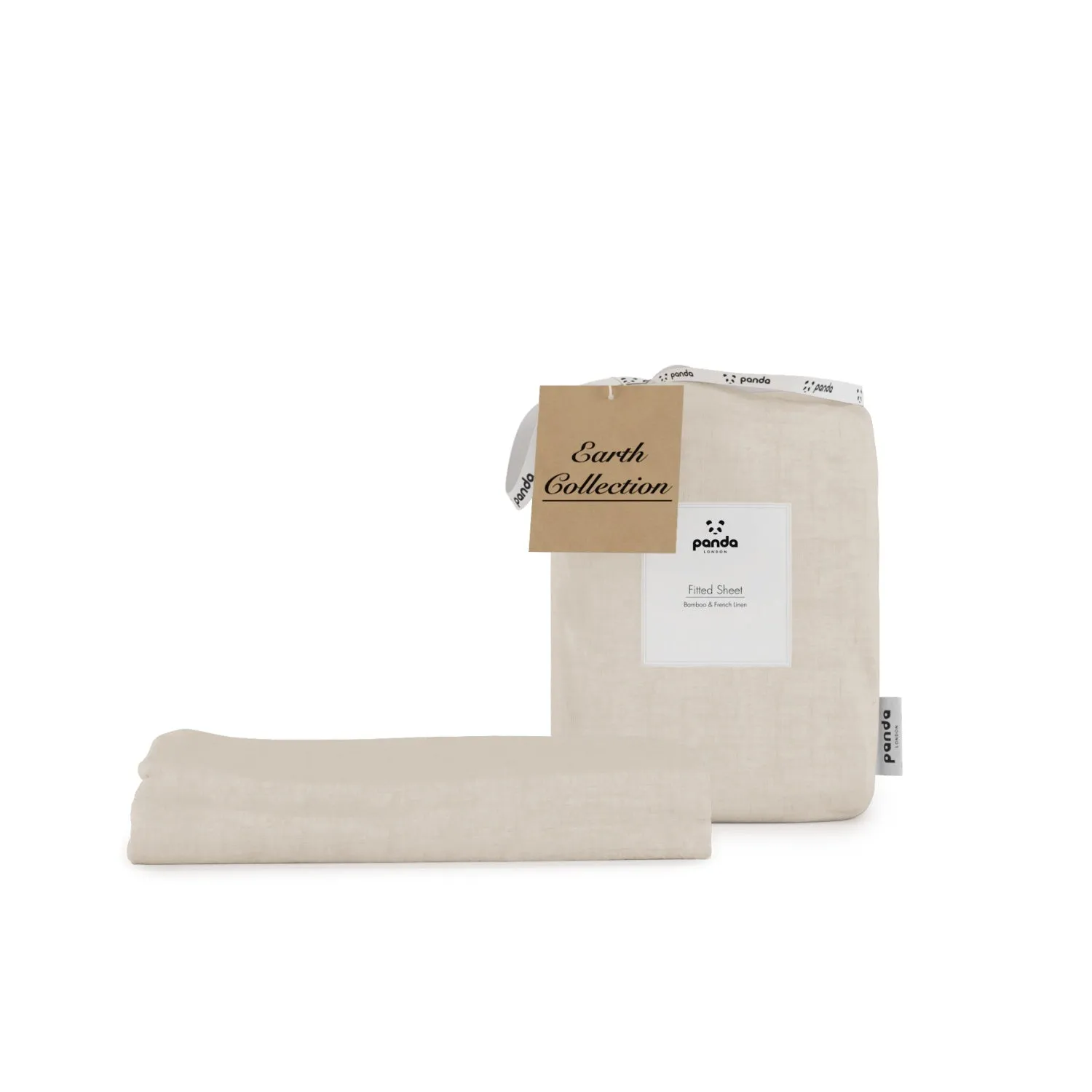Bamboo & French Linen Double Fitted Sheet - Natural product