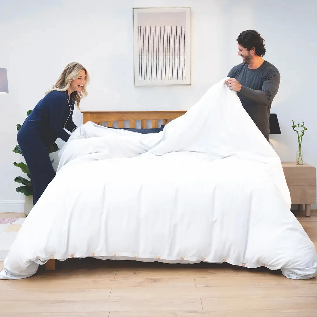 Bamboo & French Linen Single Bedding Set - White product