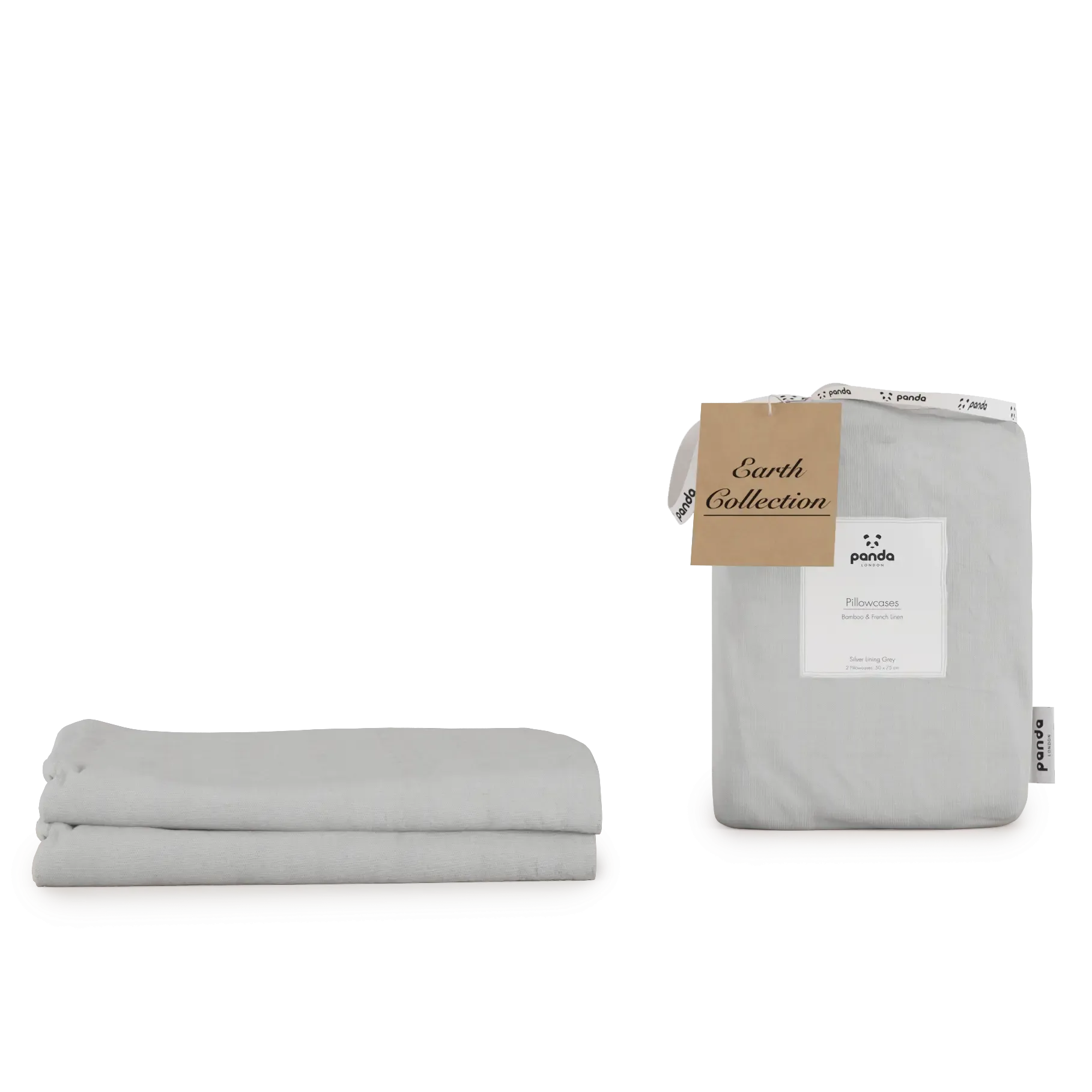 Bamboo & French Linen Standard Pillowcases - Slate Grey alternate view