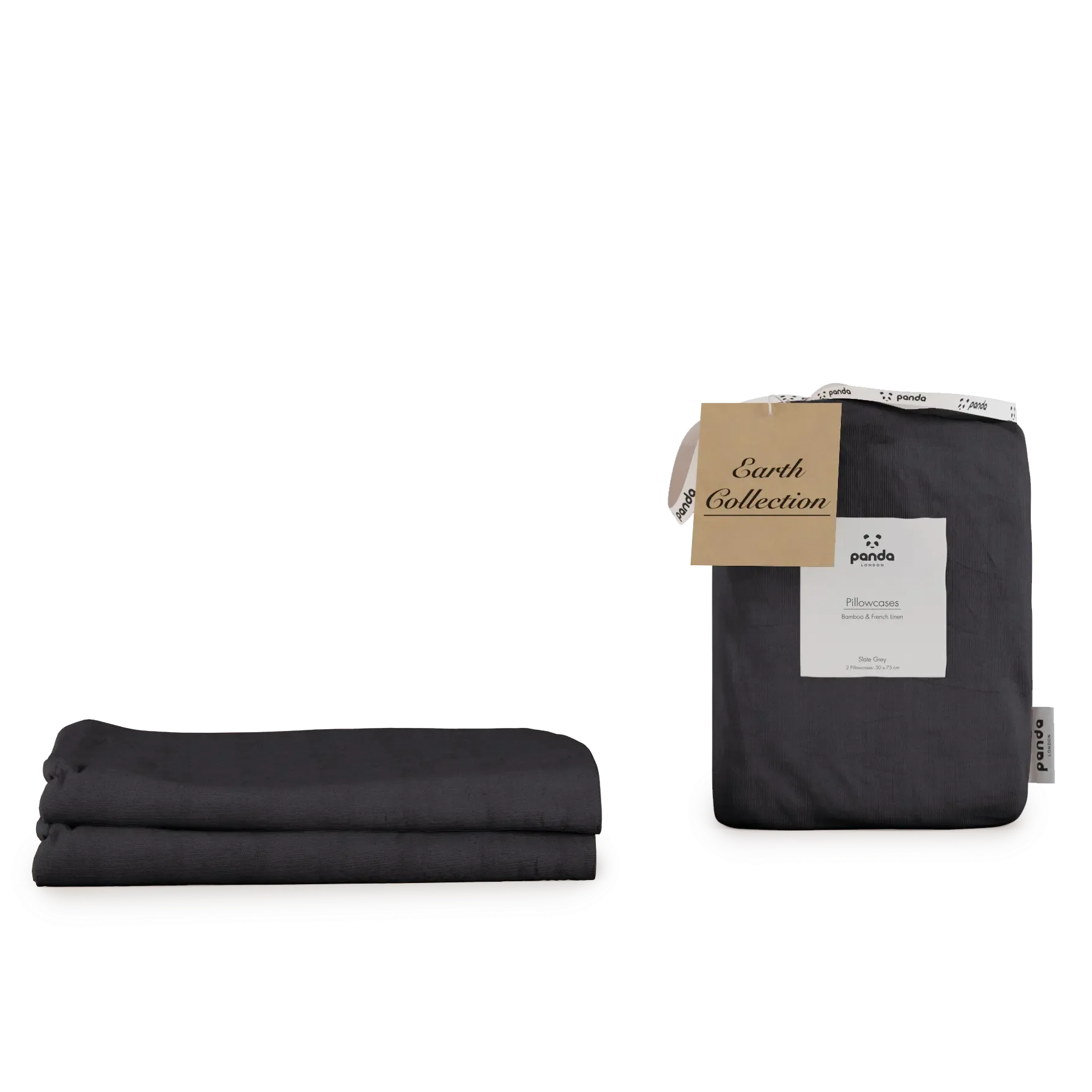 Bamboo & French Linen Standard Pillowcases - Slate Grey product