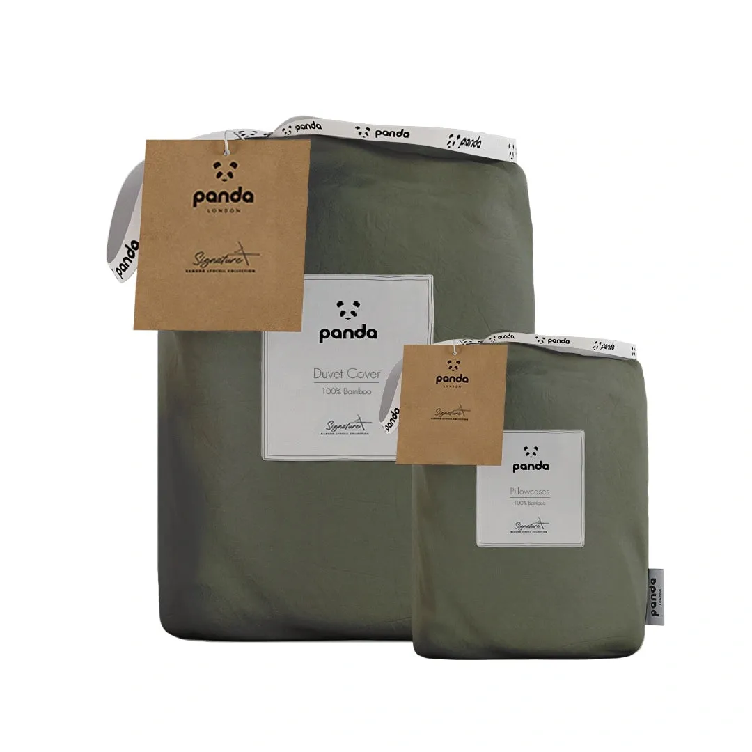 Bamboo Lyocell Duvet Cover Set - Forest Green alternate view