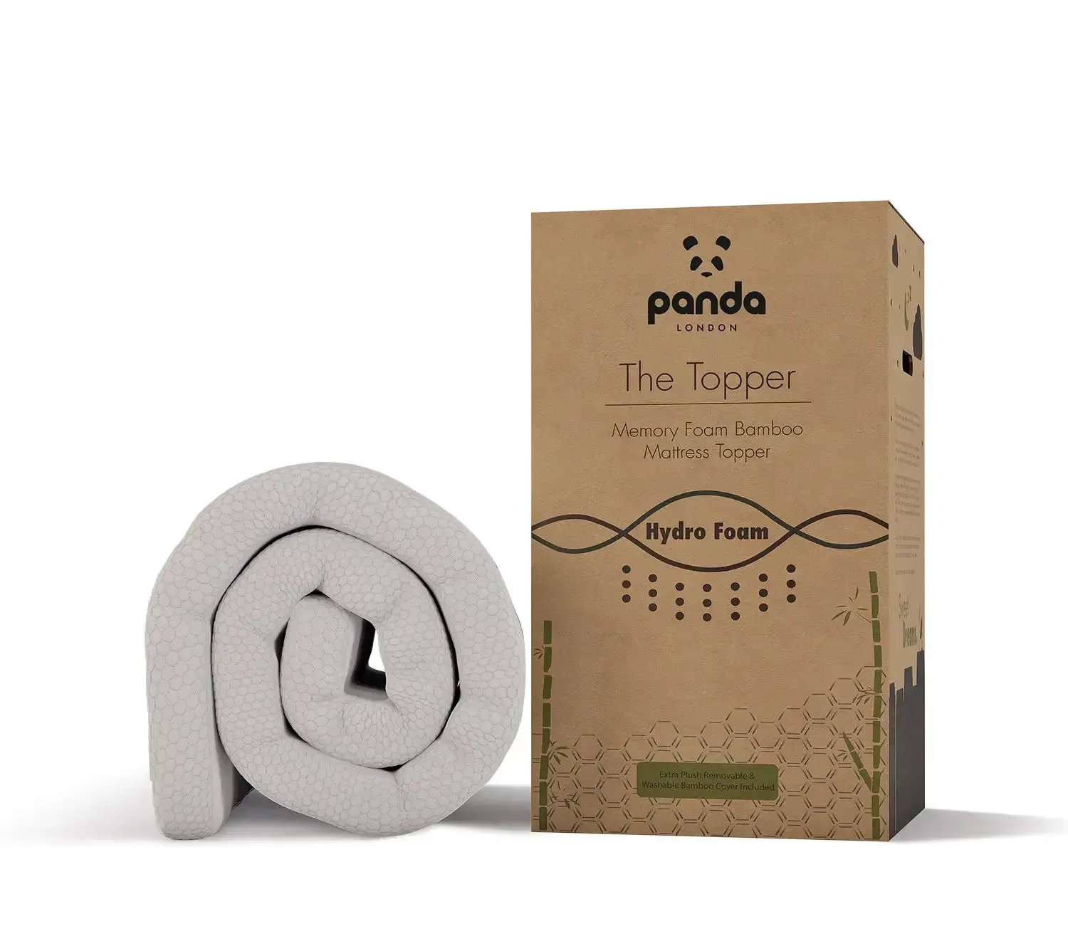 Bamboo Single Memory Foam Mattress Topper - White product