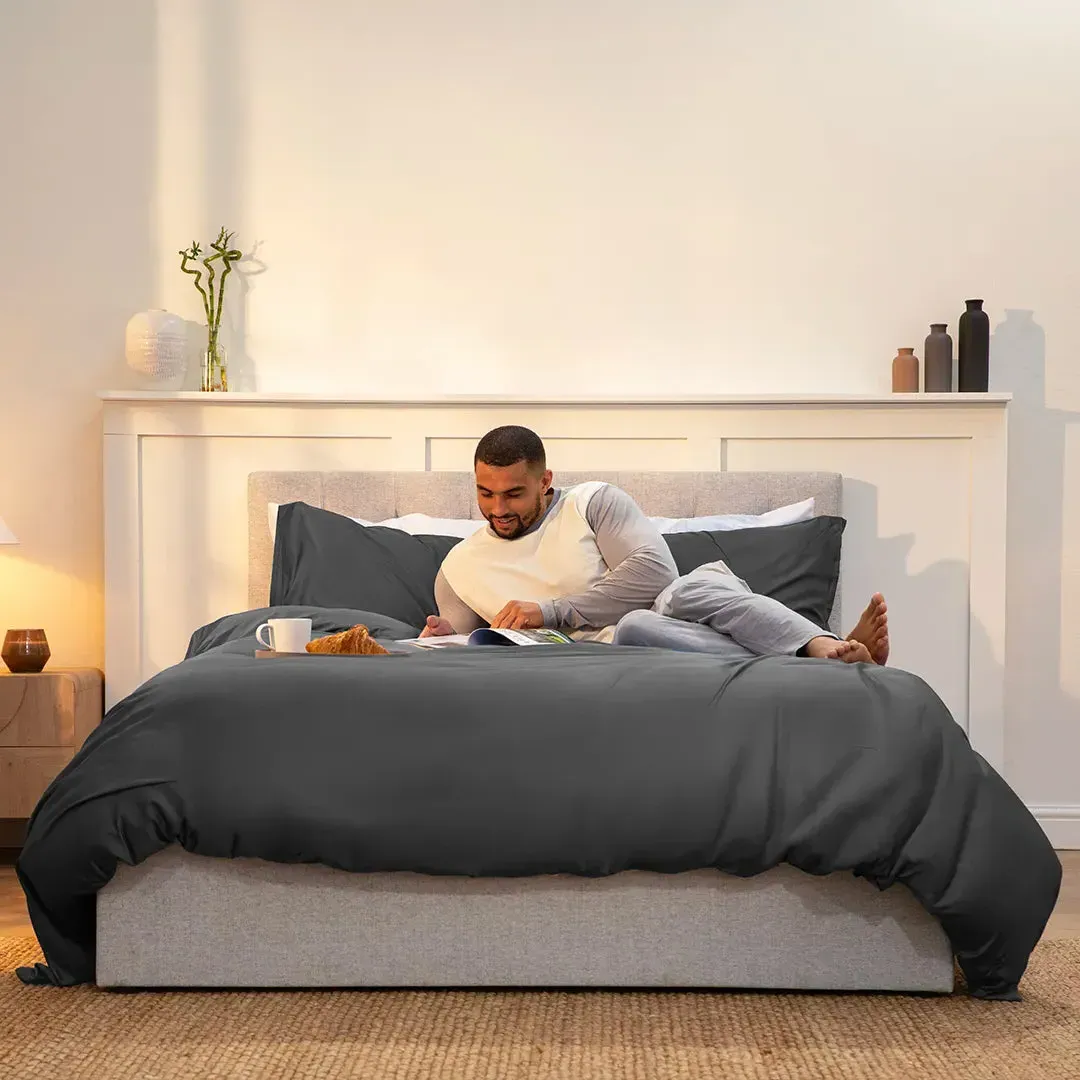 King Size Bamboo Bedding Set 1200 Thread Count - Dark Grey product