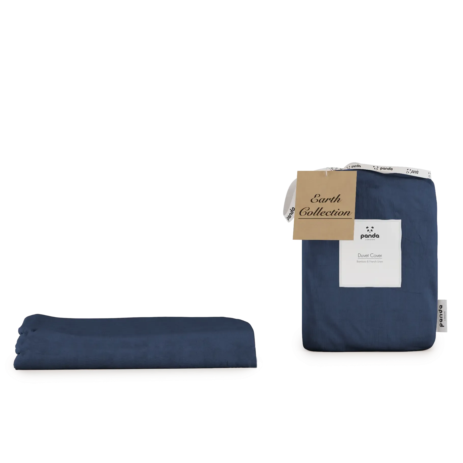 Bamboo & French Linen Duvet Cover - Midnight Navy image