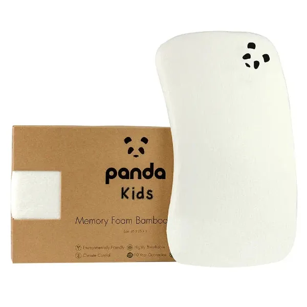 Panda Cot Bed Memory Foam Bamboo Pillow - White alternate view
