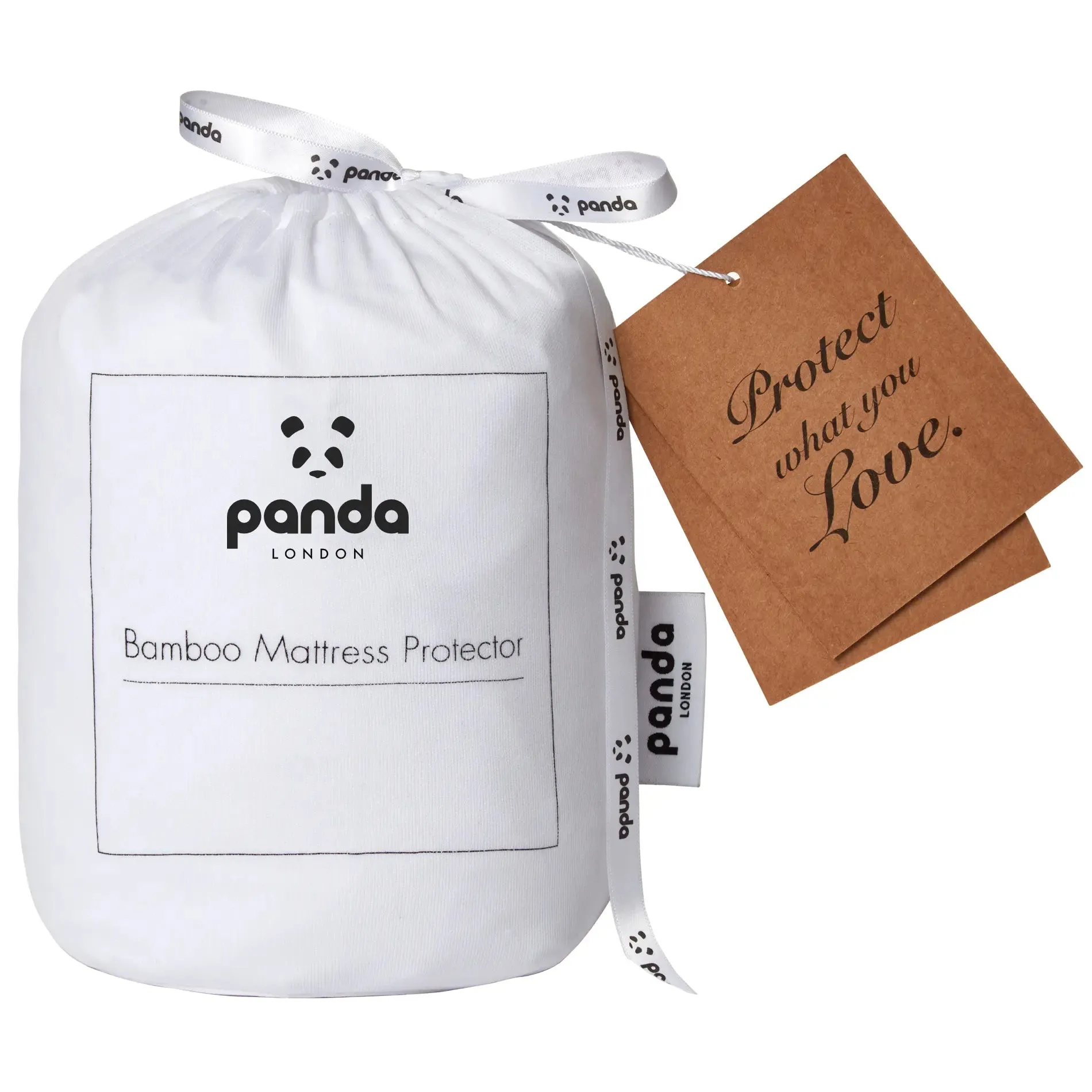 Panda EU Single Mattress Protector Waterproof - White, Bamboo product