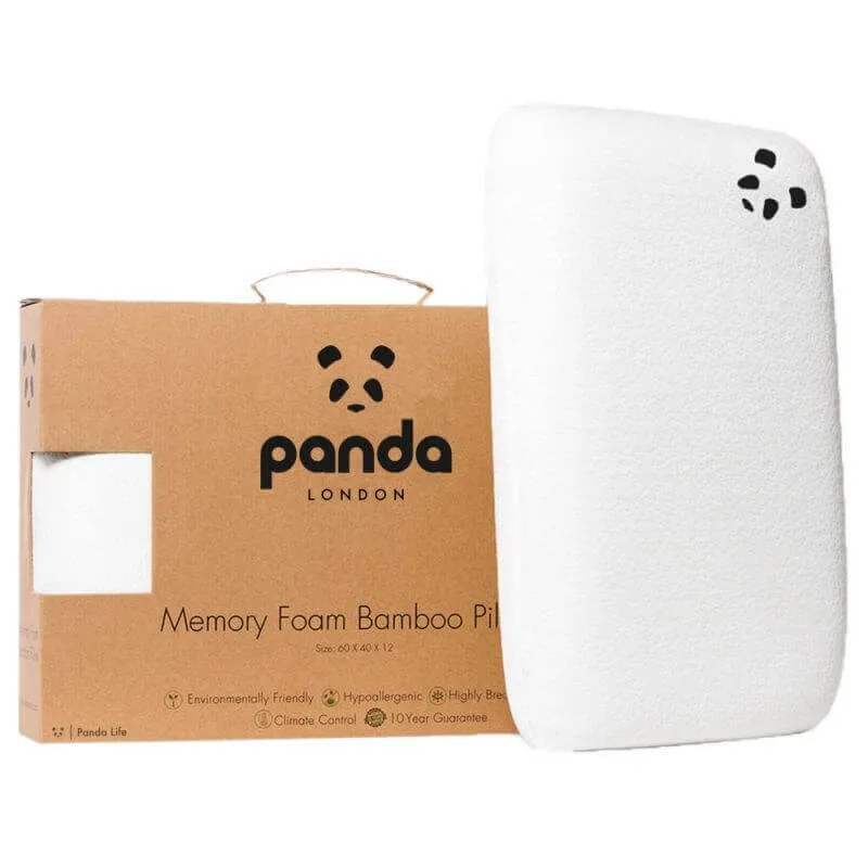 Panda Memory Foam Bamboo Pillow Medium/Firm - White product