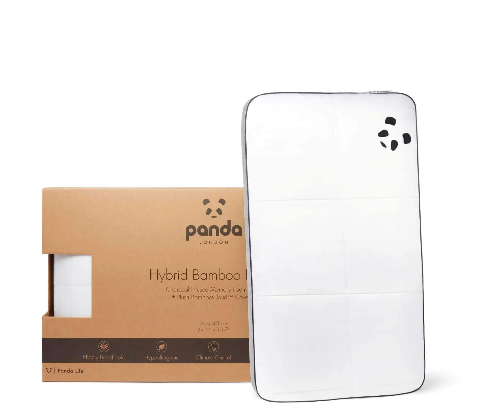 Panda Memory Foam Hybrid Bamboo Pillow - White product