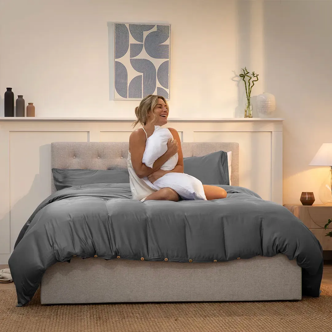 Panda Single 4-Piece Bedding Set - Light Grey, Bamboo product