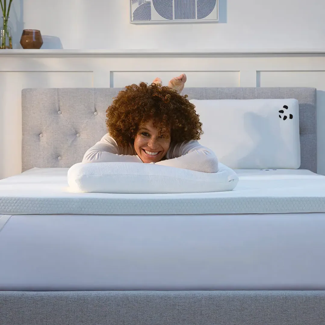 Panda Small Double Bamboo Memory Foam Mattress Topper - White alternate view