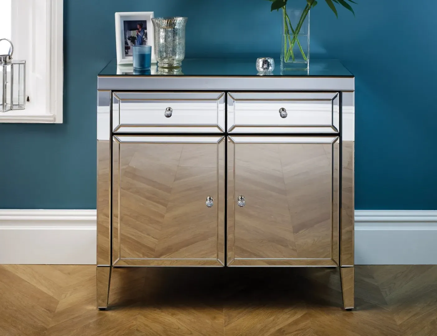 2 Drawer 2 Door Sideboard - Mirror, MDF image