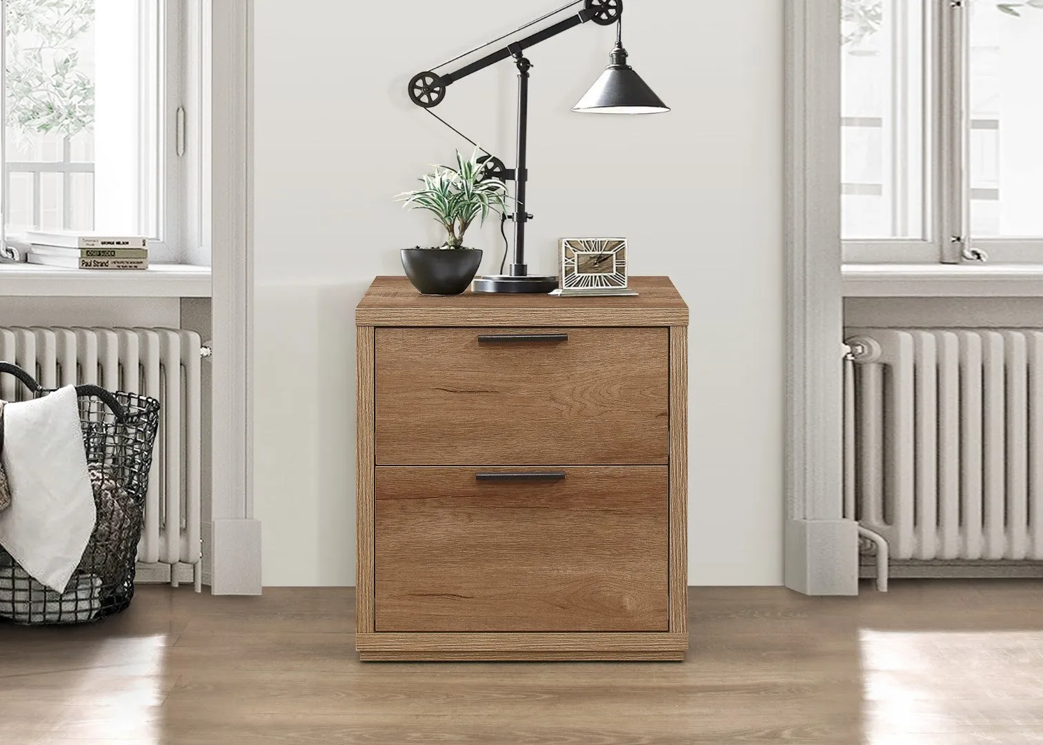 2-Drawer Bedside Table - Brown, Particle Board image