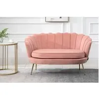 2-Seater Sofa Hollywood Glamour - Pink, Fabric