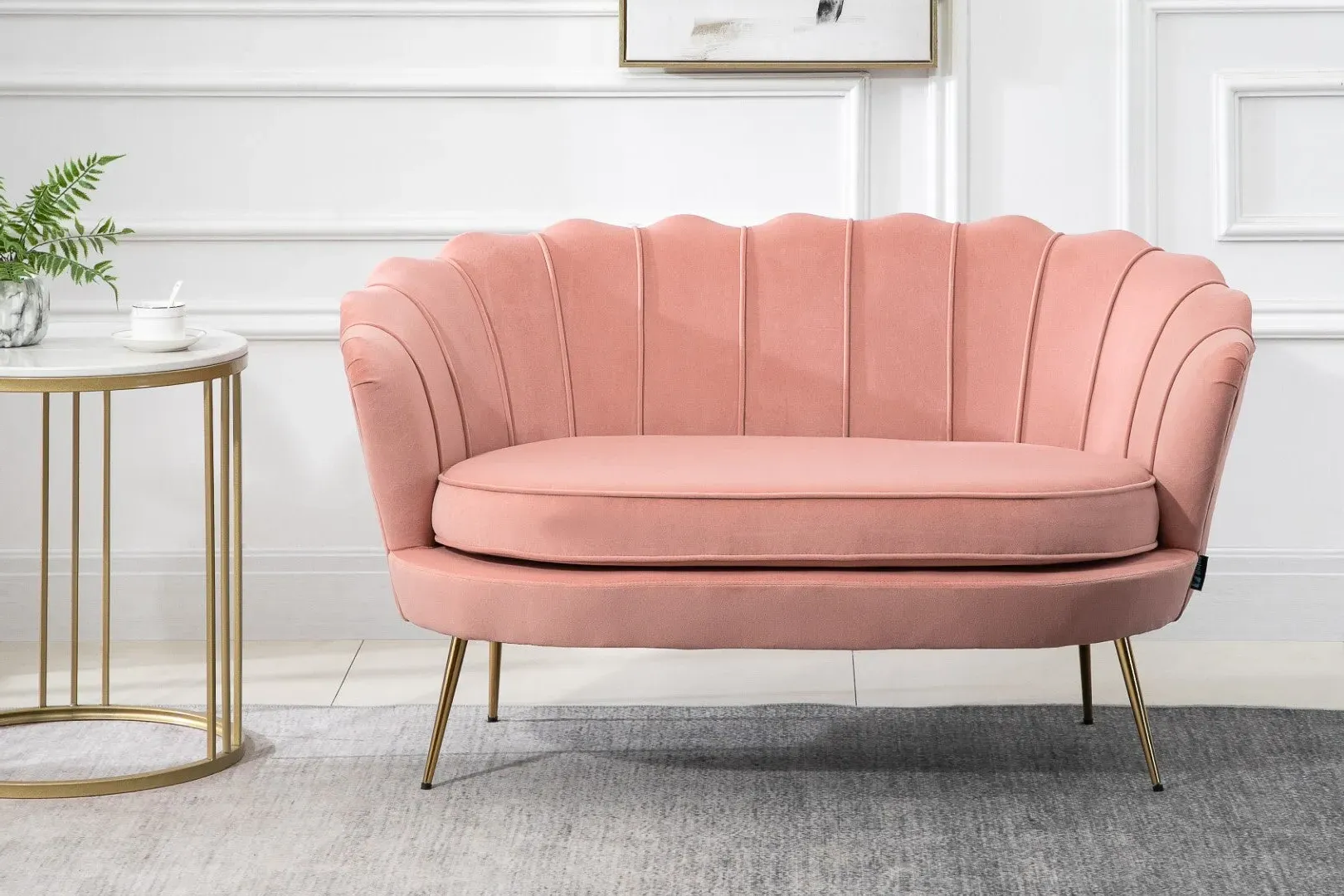 2-Seater Sofa Hollywood Glamour - Pink, Fabric image
