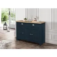 3-Door 2-Drawer Sideboard - Navy Blue, Oak