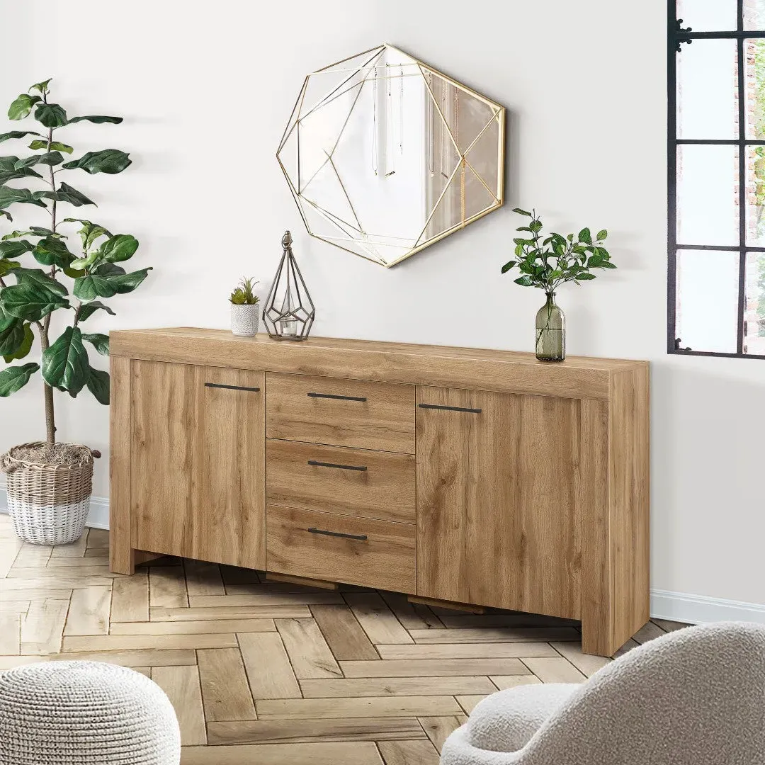 3-Drawer 2-Door Sideboard - Oak image
