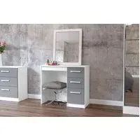 3-Drawer Dressing Table with Kneehole - White, MDF