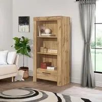 5-Shelf Bookcase with Handles - Oak, Wood