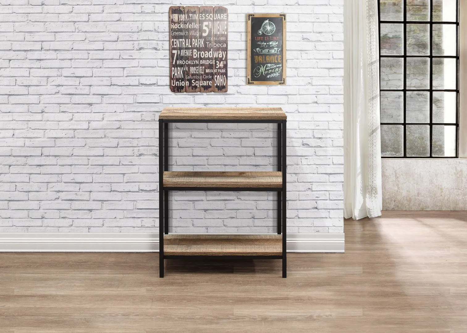 5-Tier Bookcase Industrial Style - Brown, Wood image